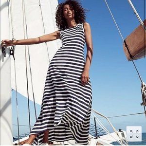J.Crew NWOT Maxi Striped Dress Nautical High low hem size XS